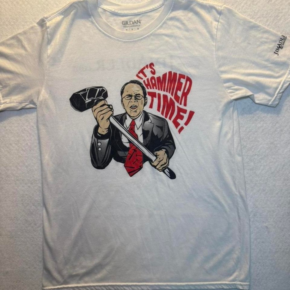 Jim Adler The Hammer T Shirt Medium Texas Lawyer Promo Graphic Tee White Funny